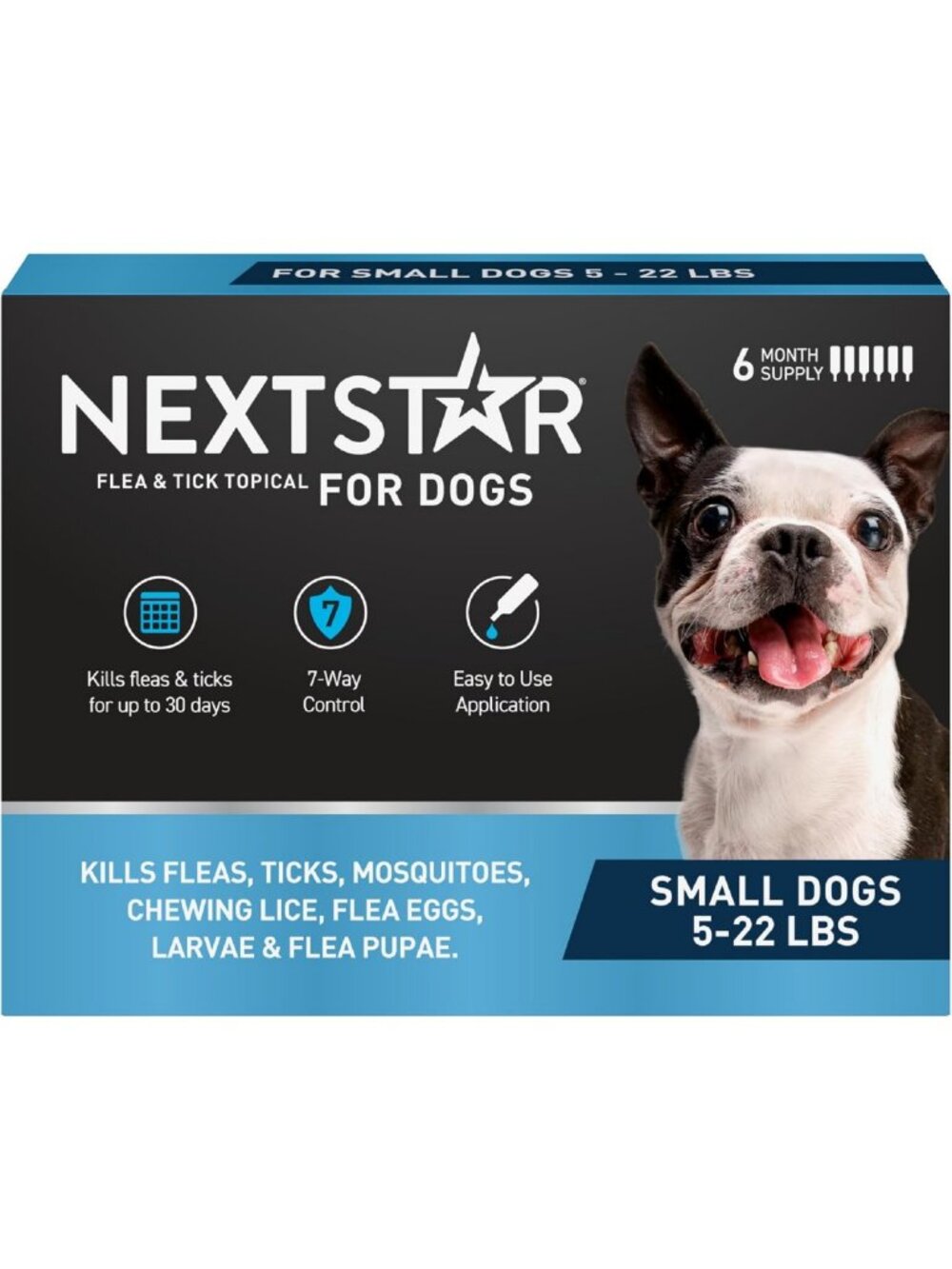 Flea & Tick Treatment for Small Dogs - 7-Way Protection, 6-Month Supply